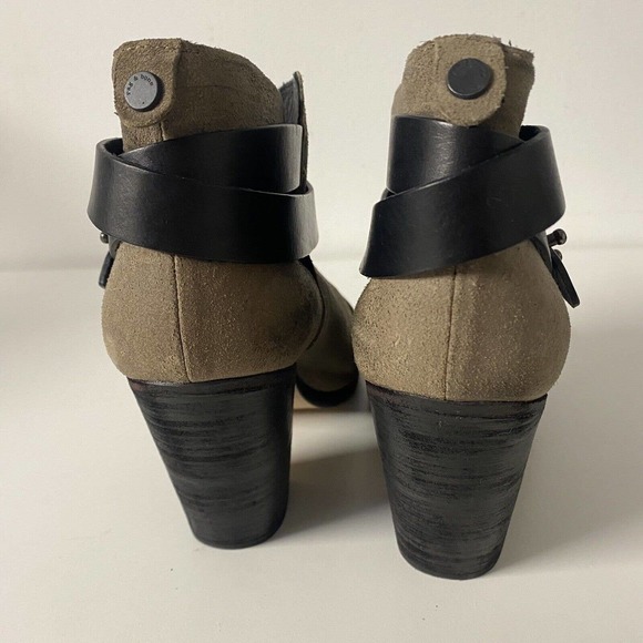 Rag & Bone Harrow Ankle Bootie Boot Block Heel Waxed Suede Round Toe Tau… - Picture 5 of 11